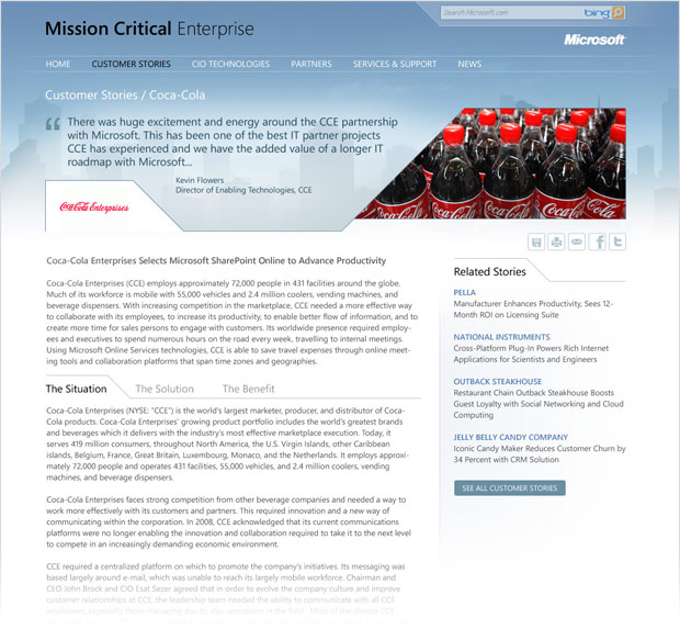 Mission Critical customer stories page